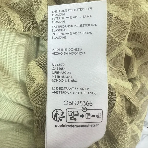 Anthropologie Maeve Sheer Babydoll Layering Top Size M Green - Picture 11 of 11